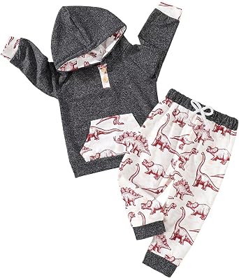 Toddler Baby Boy Clothes Fall Winter Outfits Long Sleeve Camouflage Dinosaur Hoodie Sweatshirt Tops Pants Set