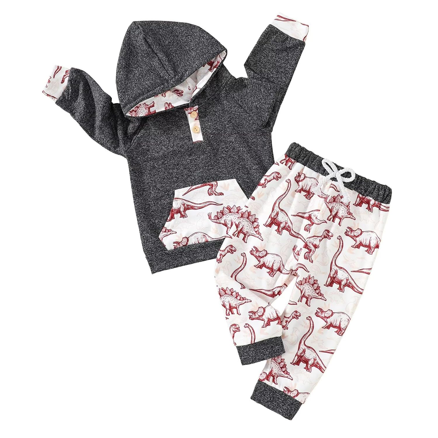 Toddler Baby Boy Clothes Fall Winter Outfits Long Sleeve Camouflage Dinosaur Hoodie Sweatshirt Tops Pants Set