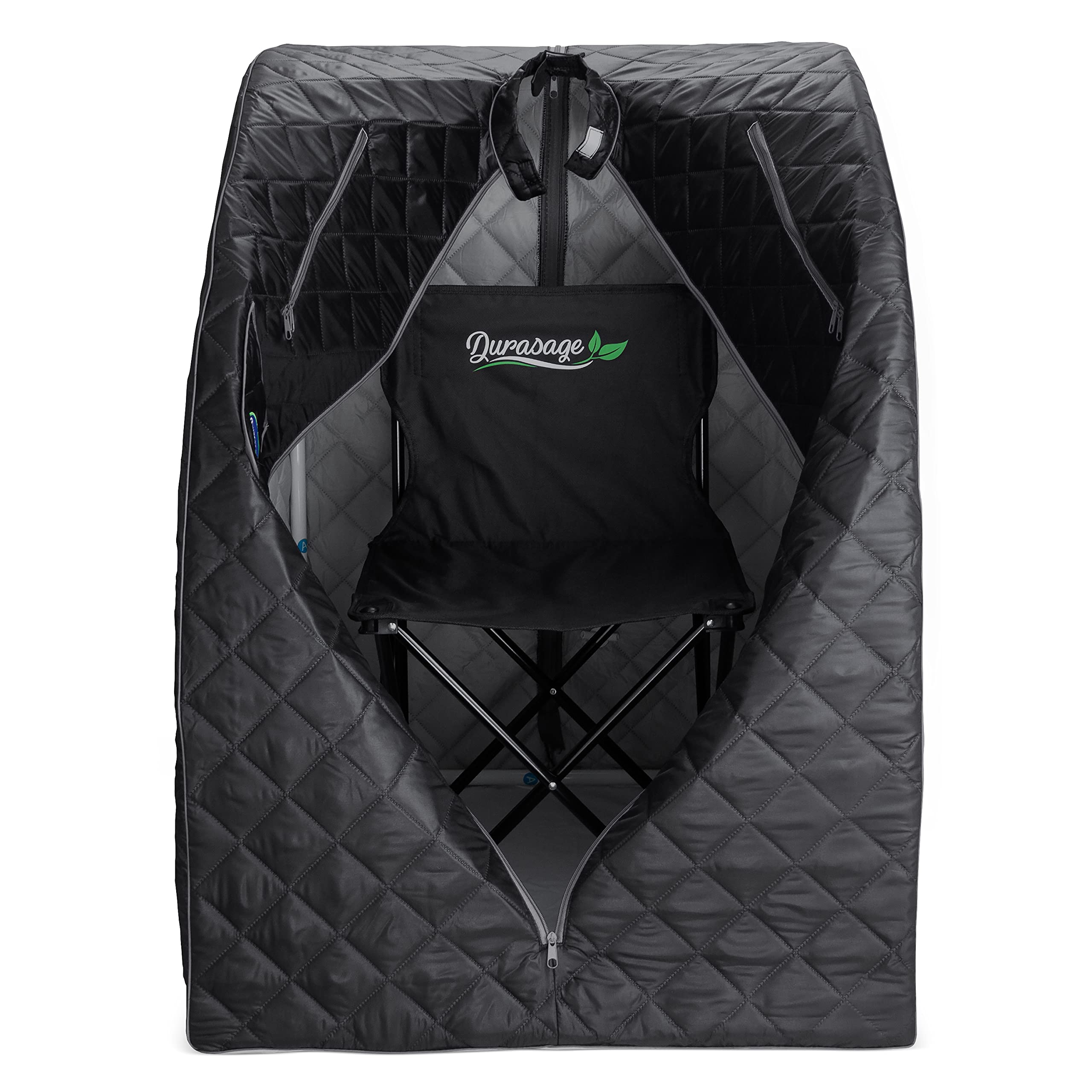 Durasage Sauna de vapor personal portátil ligero para relajarse en casa, temporizador de 60 minutos, generador de vapor de 800 W, silla incluida (negro)