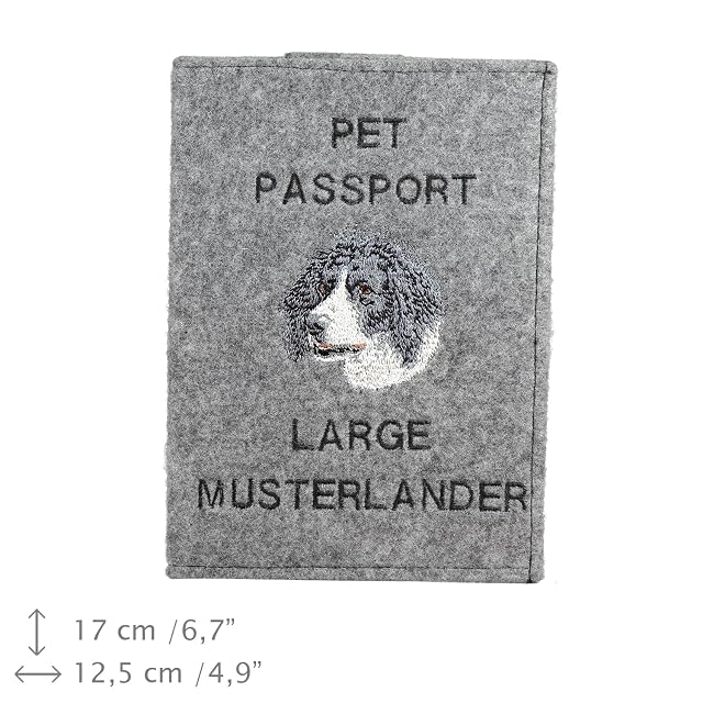 Foto 7 de 7 de Art-Dog Funda para Pasaporte para Perros - Funda de Fieltro Hecha a Mano con Patrón Bordado