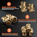 INCLY 440PCS Threaded Inserts M2 M2.5 M3 M4 M5 M6 Brass Heat Set Inserts for Plastic Parts Metric Knurled Nuts Assortment Kit for 3D Printing Components Injection Molding