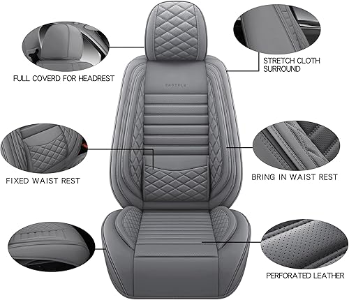Miniatura 5 de BABYBLU Fundas de asiento de automóvil de piel sintética de cobertura completa, ajuste universal para automóviles, SUV, camionetas pick-up con cuero