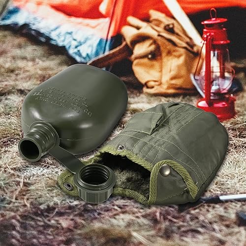 Miniatura 5 de doorslay Botella de comedor militar al aire libre de 1L para acampar senderismo mochilero supervivencia botella de agua hervidor de agua con cubierta