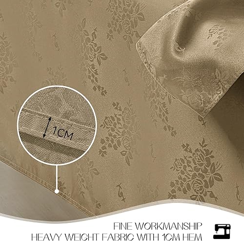 Miniatura 3 de Romanstile Mantel rectangular de jacquard, resistente al agua, elegante, con patrón de rosa de damasco, mantel decorativo lavable de poliéster