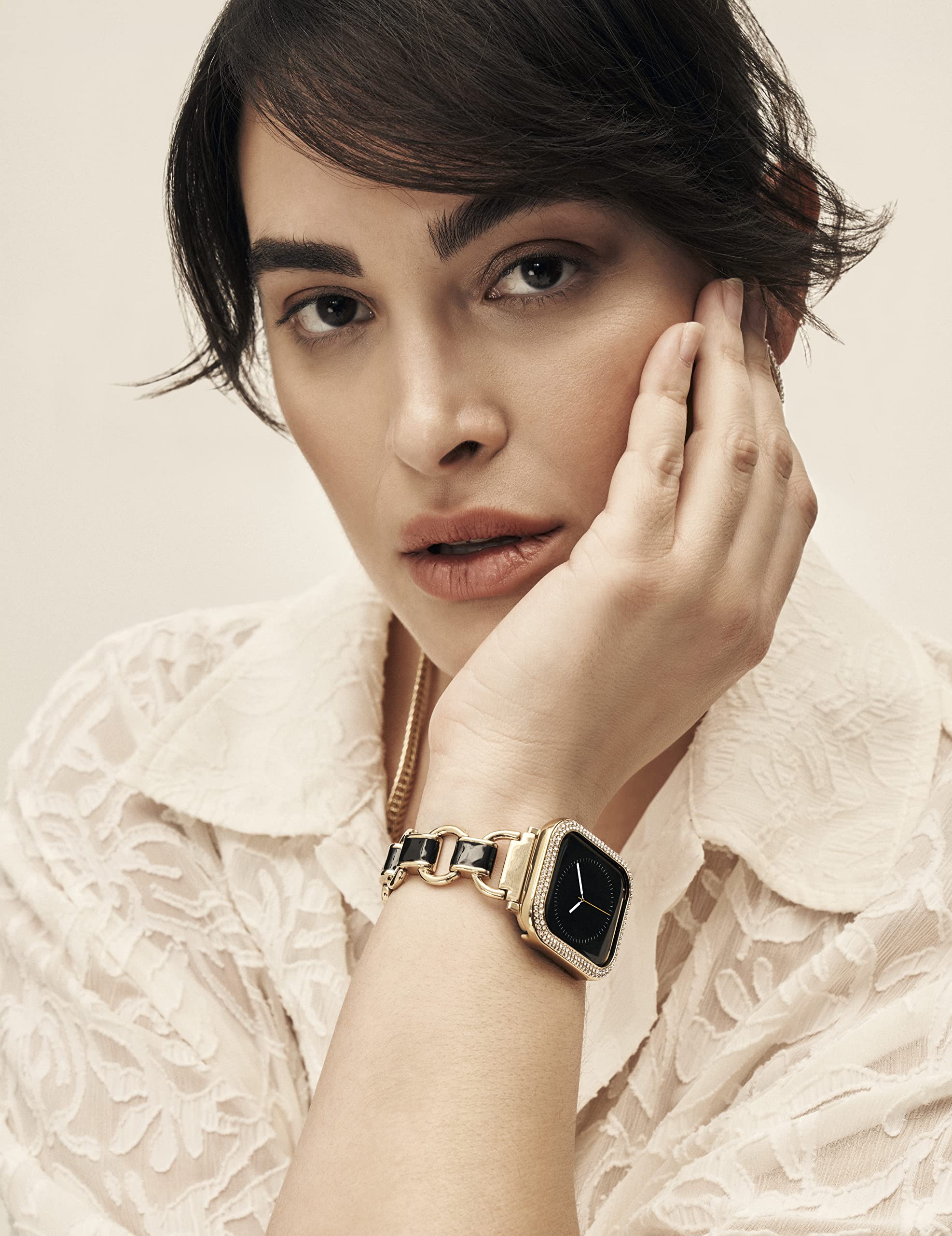 Anne Klein Rubberized Fashion Bracelet for Apple Watch, Secure, Adjustable