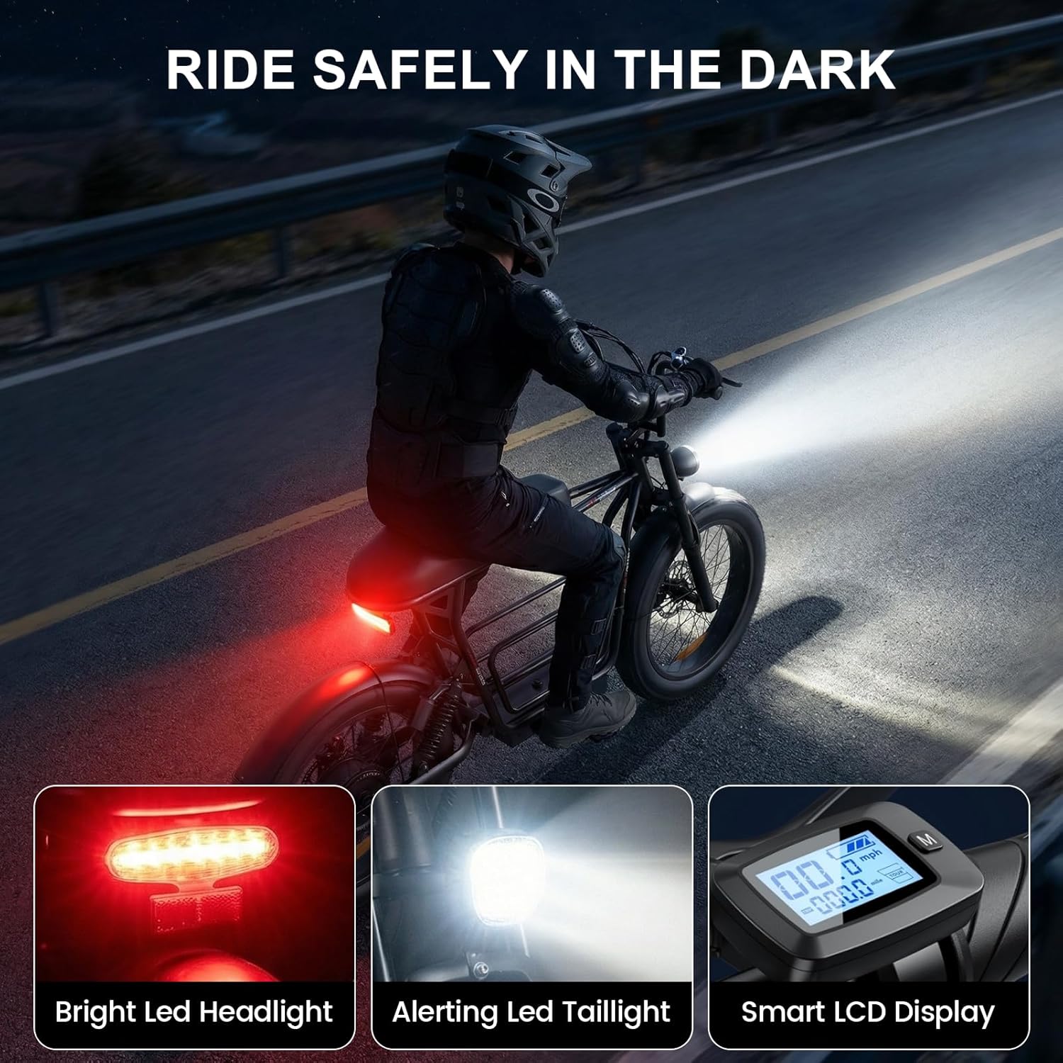 Caroma Electric Scooter with Seat for Adults, 1000W Peak Motor, 25Miles Range & 20Mph, Multiple Suspension, Electric Motorcycle Mini Bike with Basket for Pet s& Cargo, UL 2272 Certified