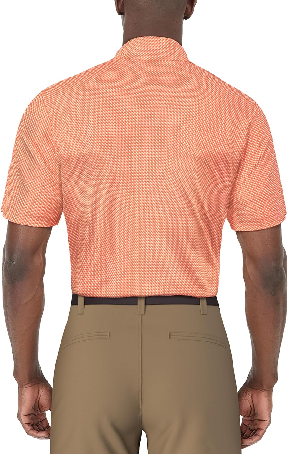 PGA Tour Mens Short Sleeve Golf Polo with Geo Print and Moisture Wicking Fabric - Image 2
