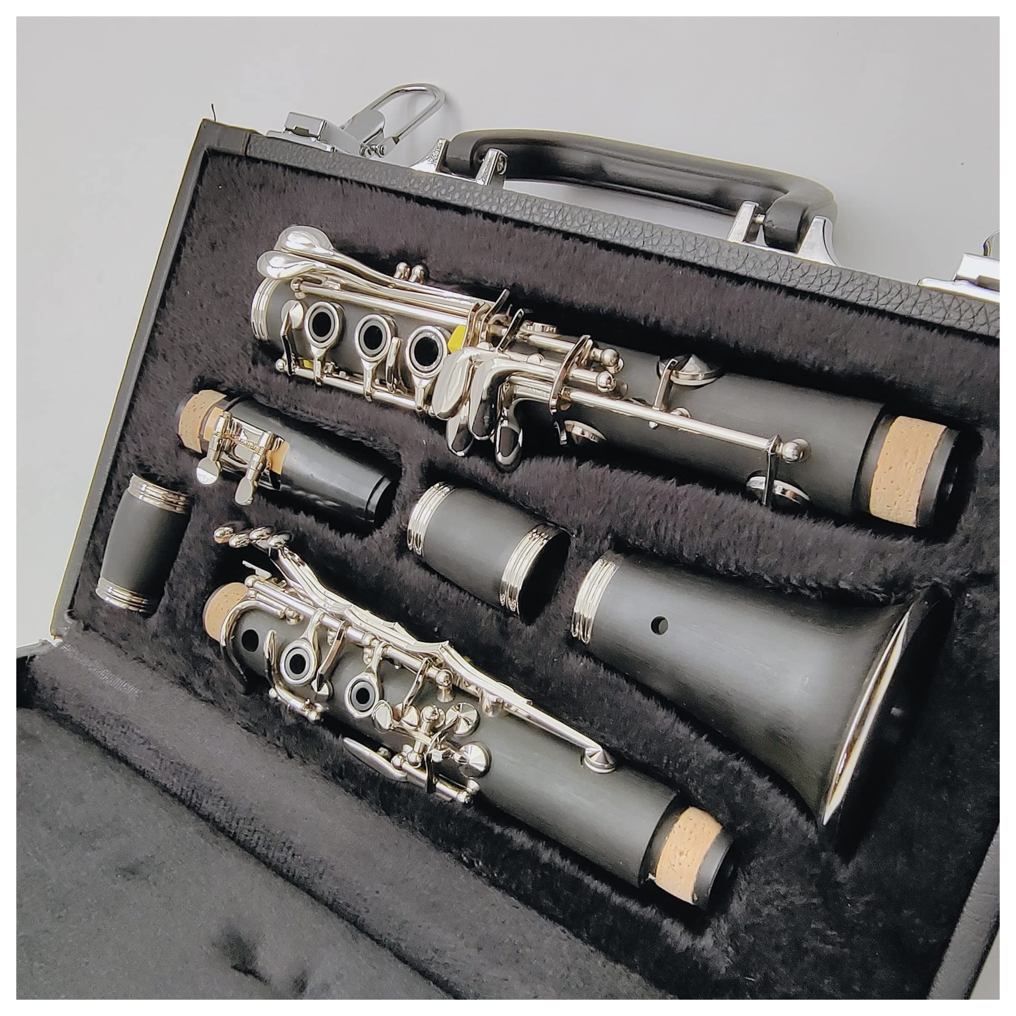 Professional Klarinette Professionelle Klarinette C-Melodie Aus Ebenholz Oder Bakelit Mit Splitterbeschichtung Und Mundstück (Color : Ebony Wood)