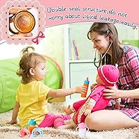 Vista 5 de Juego de 13 Piezas de Accesorios para Muñecas de Bebé con Biberones Mágicos, Juego de Juguetes de Alimentación de Simulación con Empaque, Juego