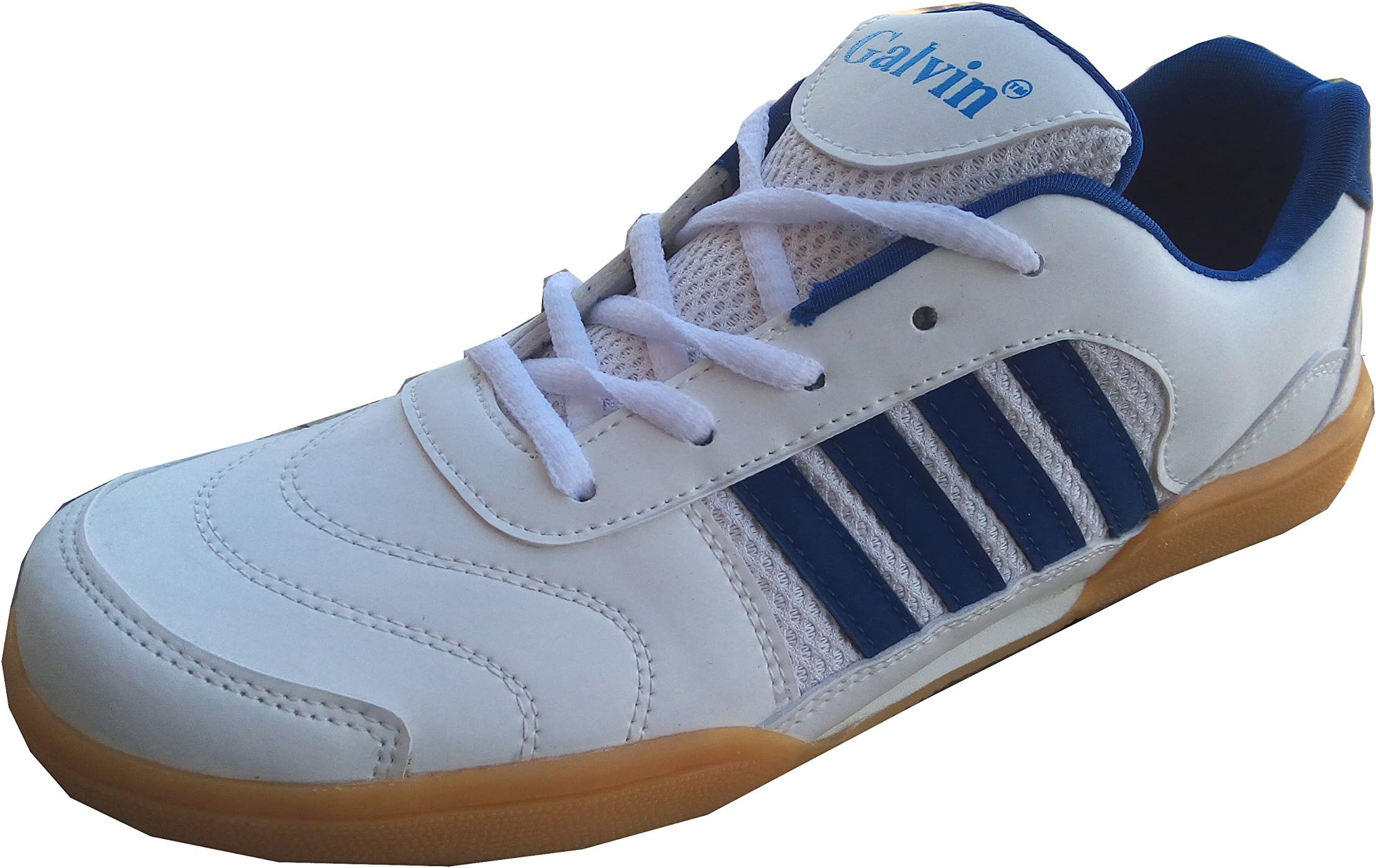 Galvin Badminton White Shoe for Men Boys Women Girls Junior PU Material Non Marking Sole Outdoor Indoor Playing - Best in Running Walking Sports Jogging Shoes