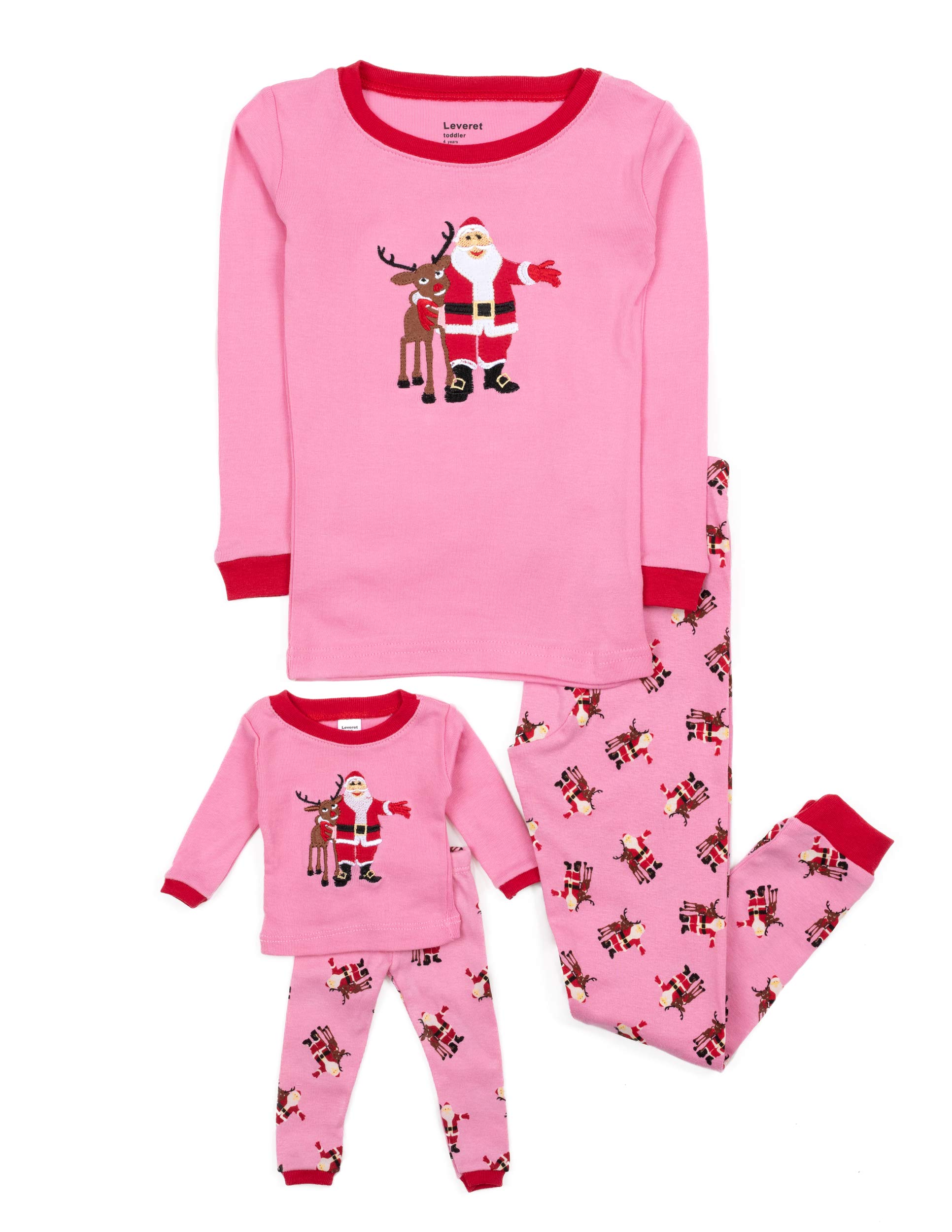 LeveretKids Toddler Pajamas Matching Doll Girls Pajamas 100% Cotton  Christmas Pjs Set (2-14 Years) *Fits American Girl
