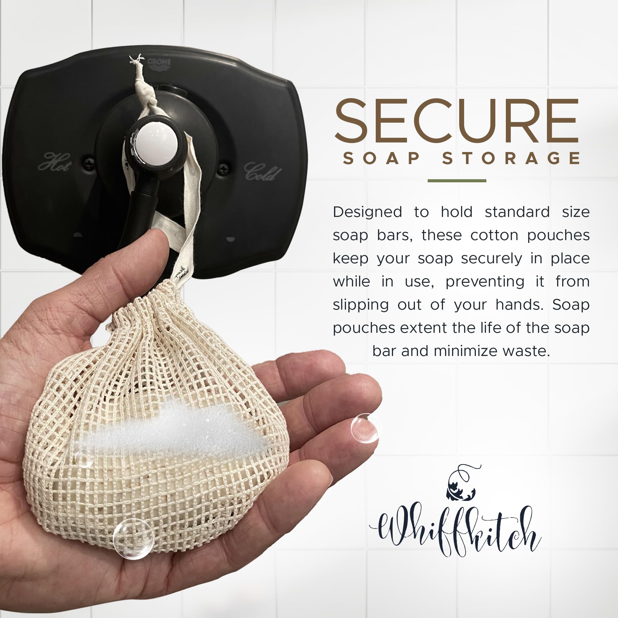 Whiffkitch Paquete de 10 bolsas de jabón, versátil juego de soporte de jabón y ahorro de jabón, bolsas de jabón esenciales para viajes, bolsa de jabón de malla, soporte de jabón de lufa y soporte de