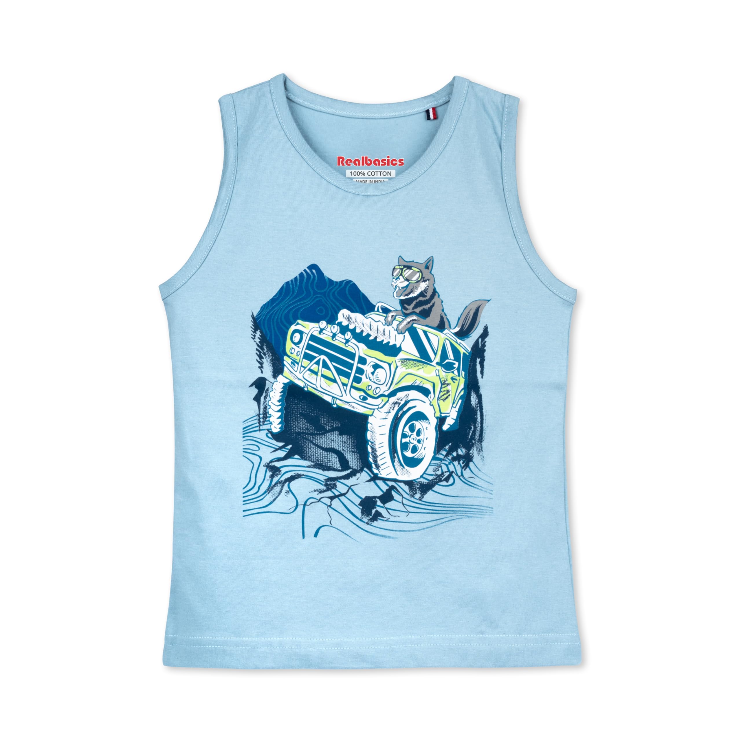 Real Basics Boys Cotton Regular Vests(Rb-Bb-Tvest-P4-1112-Dfox_Multicolor_11-12 Years) - Image 7 thumbnail