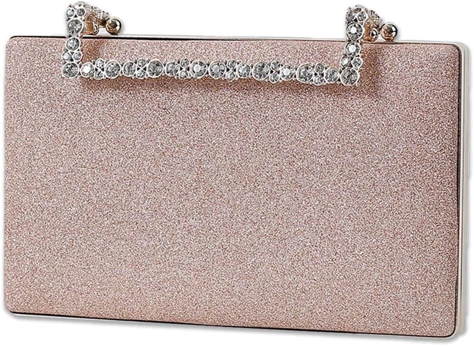 BIBTOO Bridal Wedding Purse Crossbody Elegant Shoulder Women Clutch Purse Glitter Evening Sequins Clutch Sparkly Handbag(Rose Gold)