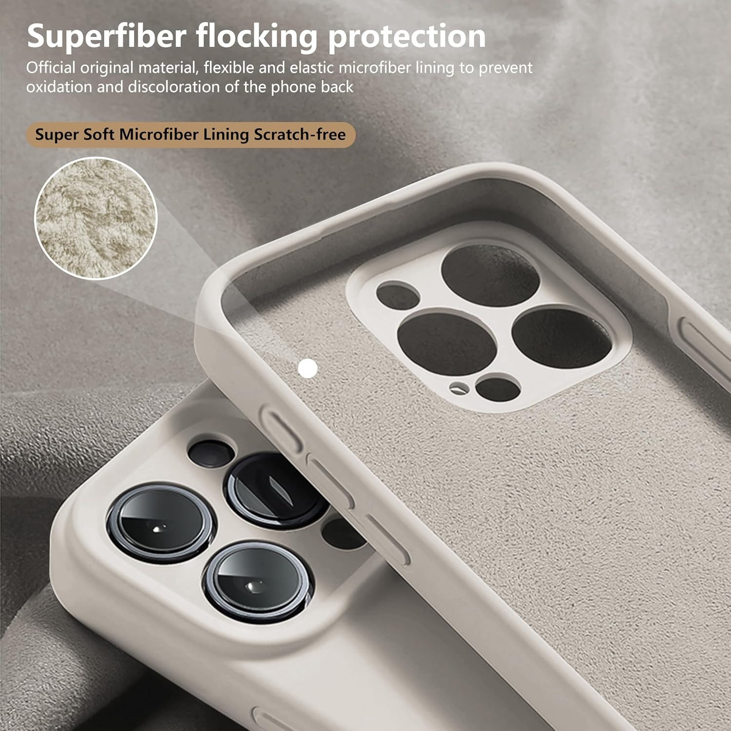 Magnetic Stand for iPhone 16 Pro Max Case, Liquid Silicone, [Compatible with MagSafe][Built-in Kickstand&Ring Holder] Anti-Scratch Soft Microfiber Lining, Stone - Image 5