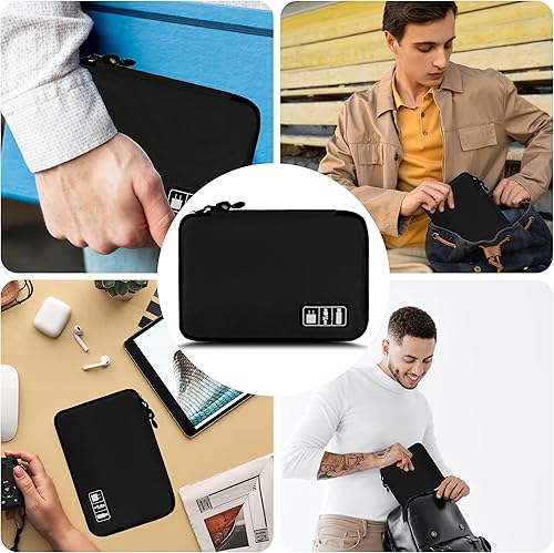 Miniatura 6 de Organizador de electrónica, bolsa organizadora de cables de viaje, bolsas organizadoras de cables portátiles, estuche de almacenamiento de