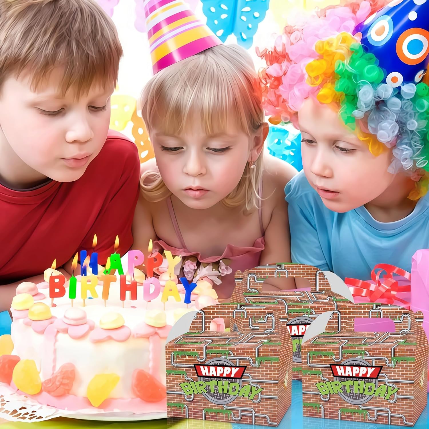 12 pieces turtle birthday party decorations include ninja themed party favor boxes, Perfect for Birthday Party Supplies image 3