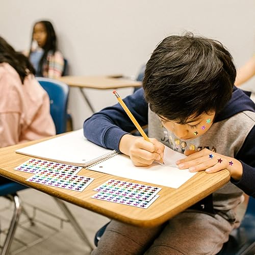 Miniatura 6 de 2400 calcomanías de estrellas para niños  Calcomanías holográficas de estrellas de recompensa para tabla de comportamiento, escuela, aula,