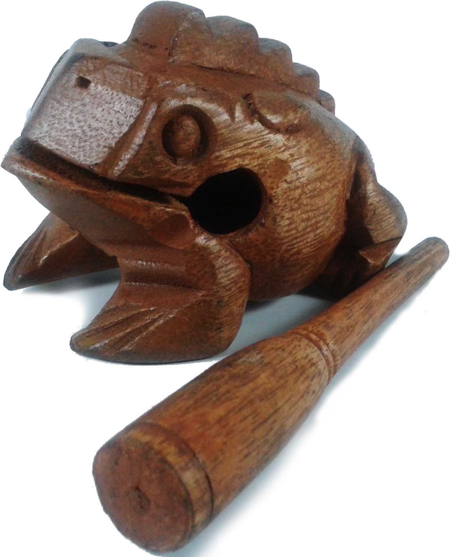 Percussion Small Wood Carving Frog Musical Instrument Tone Block, Approx. 3.8" Long