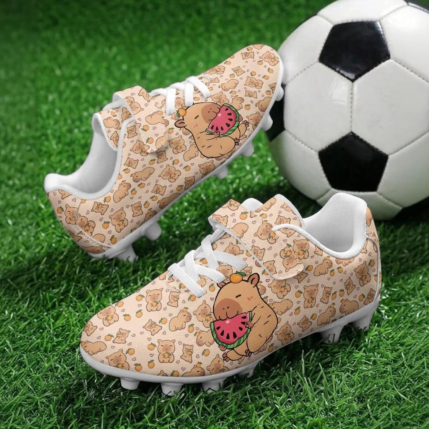 Kids Soccer Cleats Boys Girls Firm Ground Soccer Shoes Lightweight Football Shoes