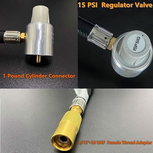 Miniatura 7 de MCAMPAS Regulador de Gas 5430 Versión de Extensión, Adaptador de Manguera de Regulador de Propano de 3 Pies Conecta Botella de 1 Libra para Coleman