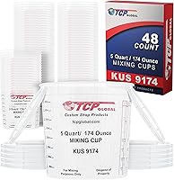 Vista 9 de Custom Shop Vasos de mezcla de pintura, 5 cuartos de galón (paquete de 12) – Vasos medidores de plástico para líquidos, pintura automotriz, resina