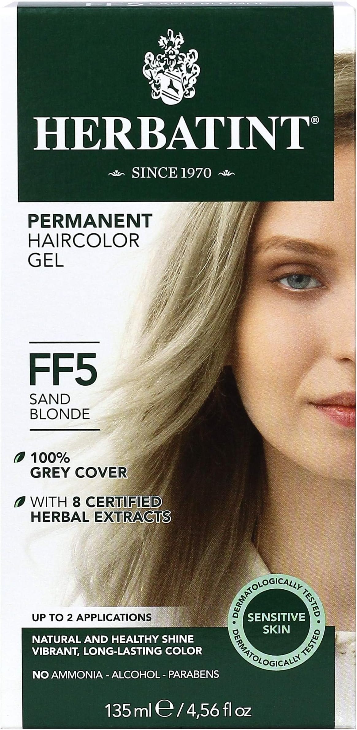 Permanent Herbal Haircolour Gel FF5 Sand Blonde - 1 Kit by Herbatint