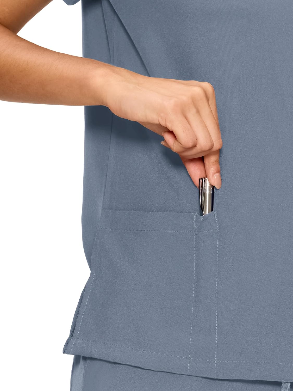 Scrubs for Women Set, Medical Women Scrubs, V-Neck Top and Straight Leg Pants with 11 Pockets (Relaxed Fit) - Image 4