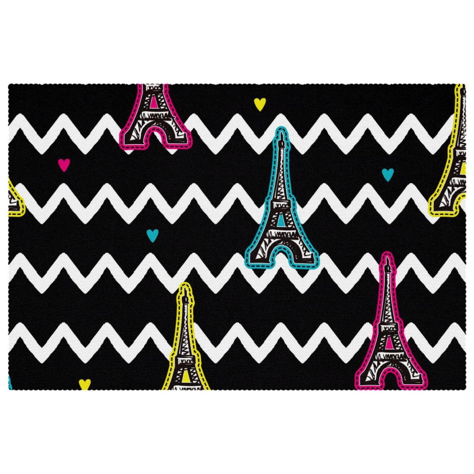 Set de table Paris Tour Eiffel en tissu Oxford lavable - Lot de 4