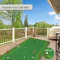 Vista 3 de Alfombrilla de Golf para Practica, Alfombrilla de Golf Verde Grande, Alfombrilla Profesional de Entrenamiento de Golf para Interior y Exterior..