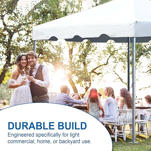Miniatura 2 de Party Tents Direct Tienda de campaña impermeable de 10 x 10 pies con paredes laterales, marco de acero para exteriores, para bodas, fiestas y