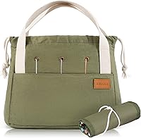 KIBAGA Crochet Yarn Organizer Bag - Durable Canvas with 8 Pockets, Tangle-Free Storage for 6-8 Skeins, Hooks & Knitting Supplies