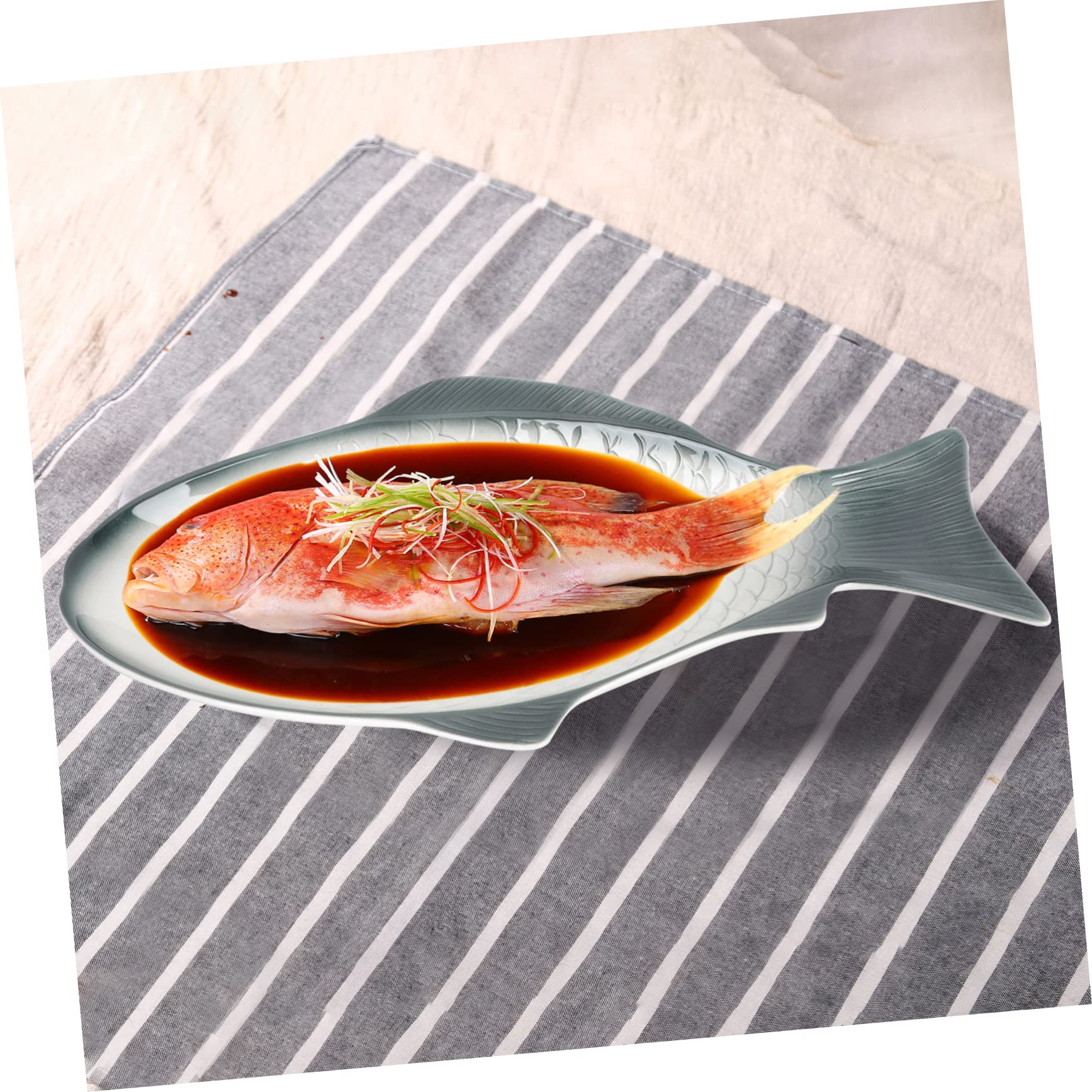 Piatto Forma di Pesce al Vapore Piatto per Pesce in Ceramica per Alimenti per Servire Frutti di Mare e Antipasti Realizzato in Ceramica di Buona qualità Sicuro e Durevole