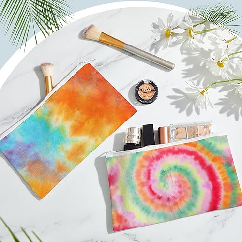 Miniatura 4 de Silkfly 30 bolsas de maquillaje de algodón para teñido anudado, artículos para teñido anudado, bolsa de cosméticos de algodón en blanco, bolsas