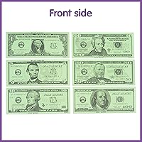 Vista 8 de Learning Advantage Juego de Dinero de Juguete Billetes y Monedas 100 Billetes y 94 Monedas Manipulativos Matemáticos Tempranos para Niños