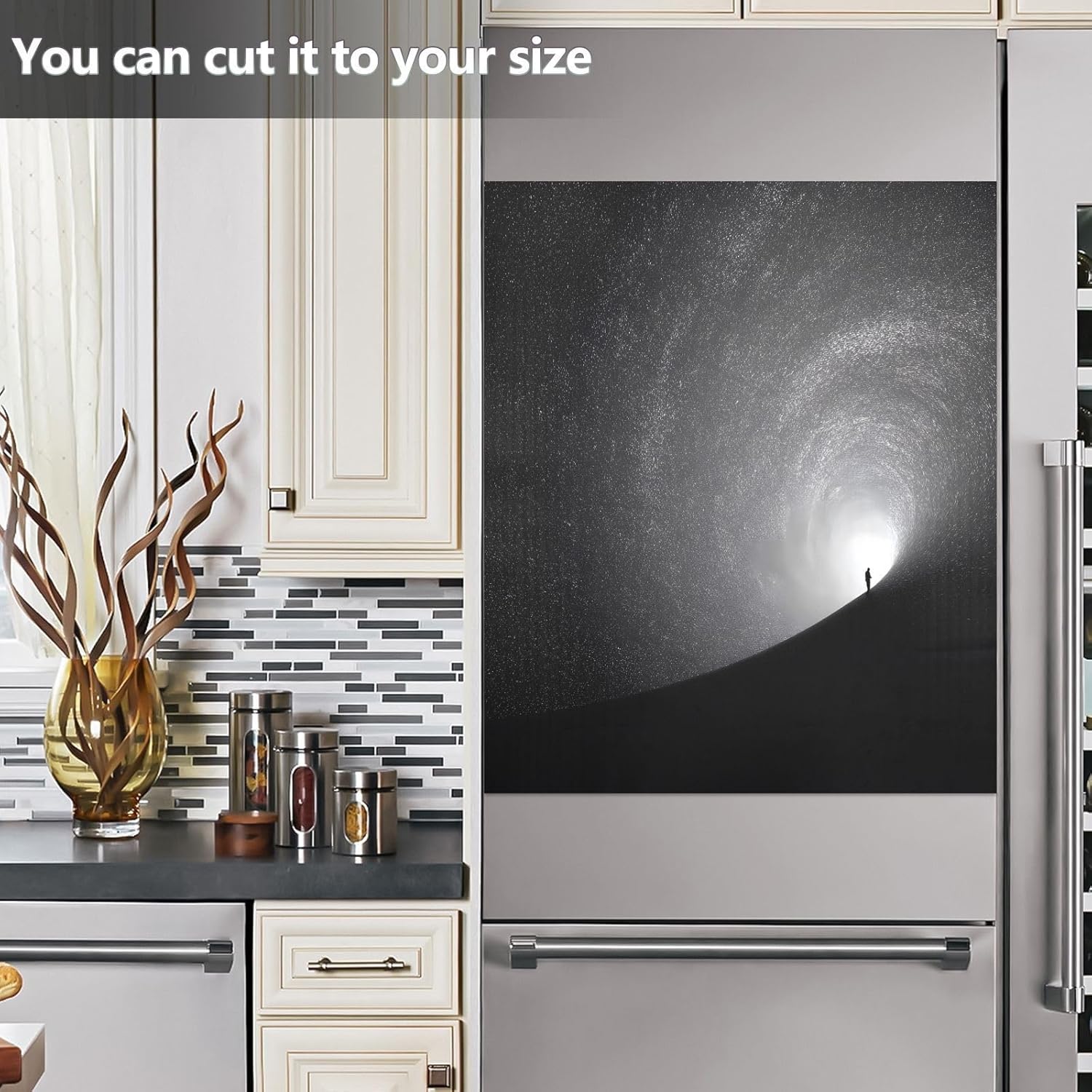 Dishwasher Magnet Cover Large Magnetic Stickers Silhouette Light Front Dishwasher Cover for Home Kitchen Refrigerator Decorative Lid