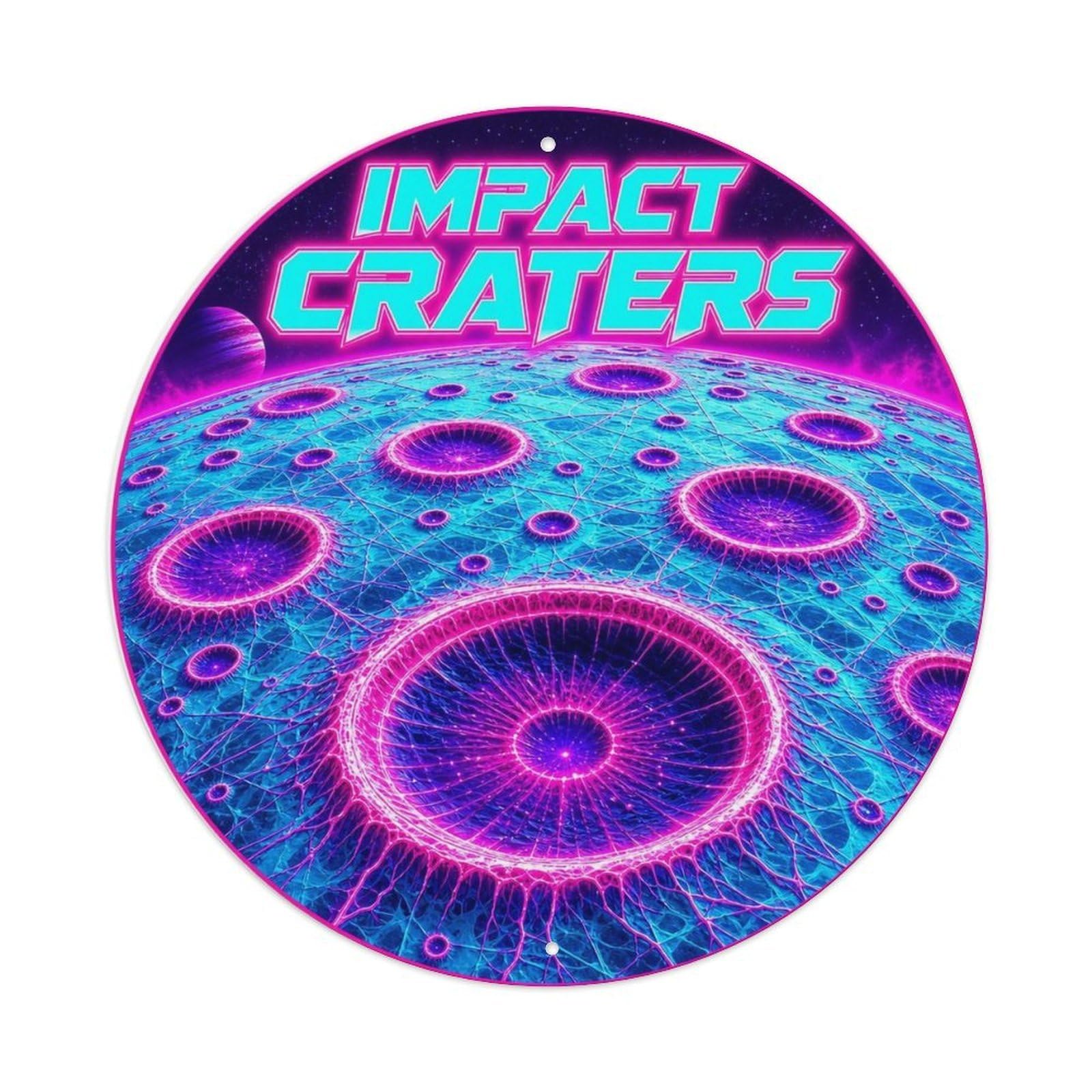 Astrobiology Ocean World Europa Impact Craters Cosmos Metal Tin Sign Plaque Wall Decor for Cafe, Man Cave, Club Bar, Office, Home Garden Round Metal Poster 8x8Inch