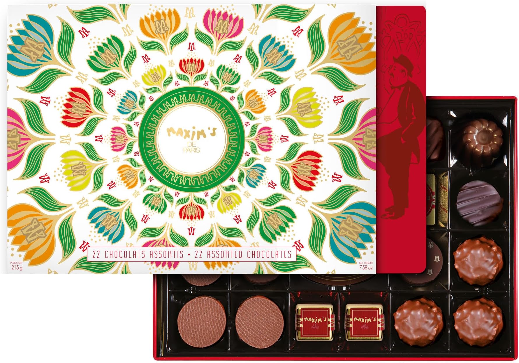 Maxim's de Paris Assorted Chocolates in Red Tin 22 pieces - 210 g