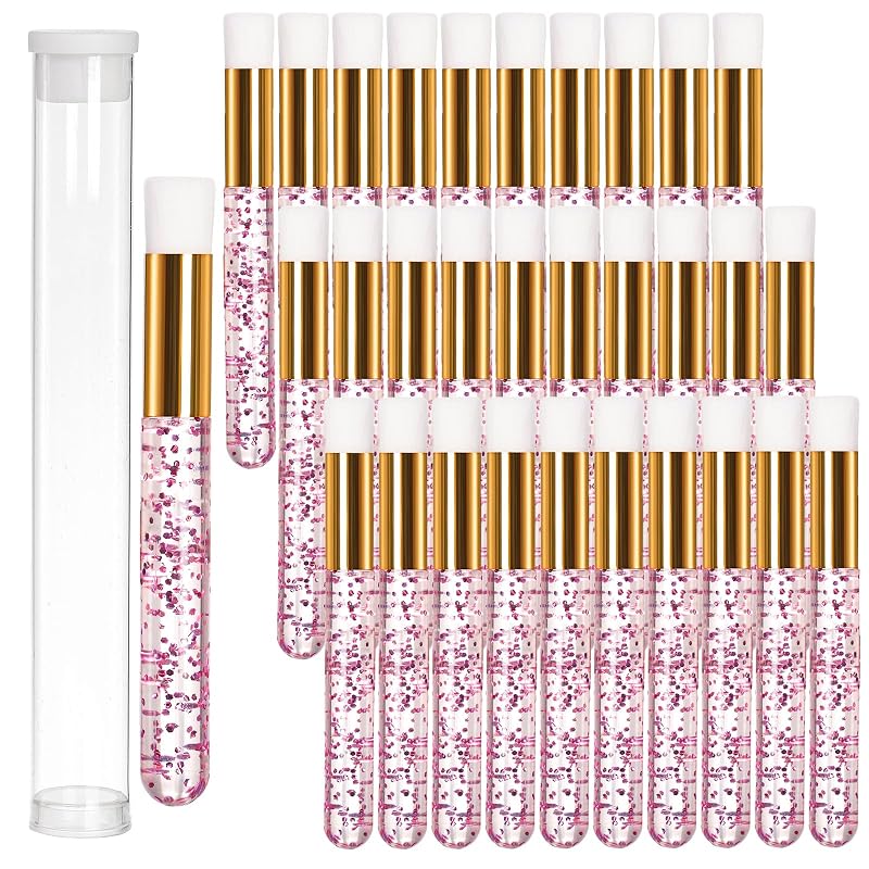 Kit Hiceeden com 30 pincéis compactos para limpeza facial e maquiagem, rosa
