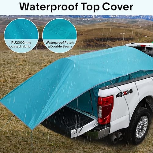 Miniatura 6 de EighteenTek Camión Tienda Campo Camper Camper Shell Pop Up Instalación Automática Impermeable PU2000mm Doble Capa Rainfly Ajustable 5 5.5 6 6.5 8