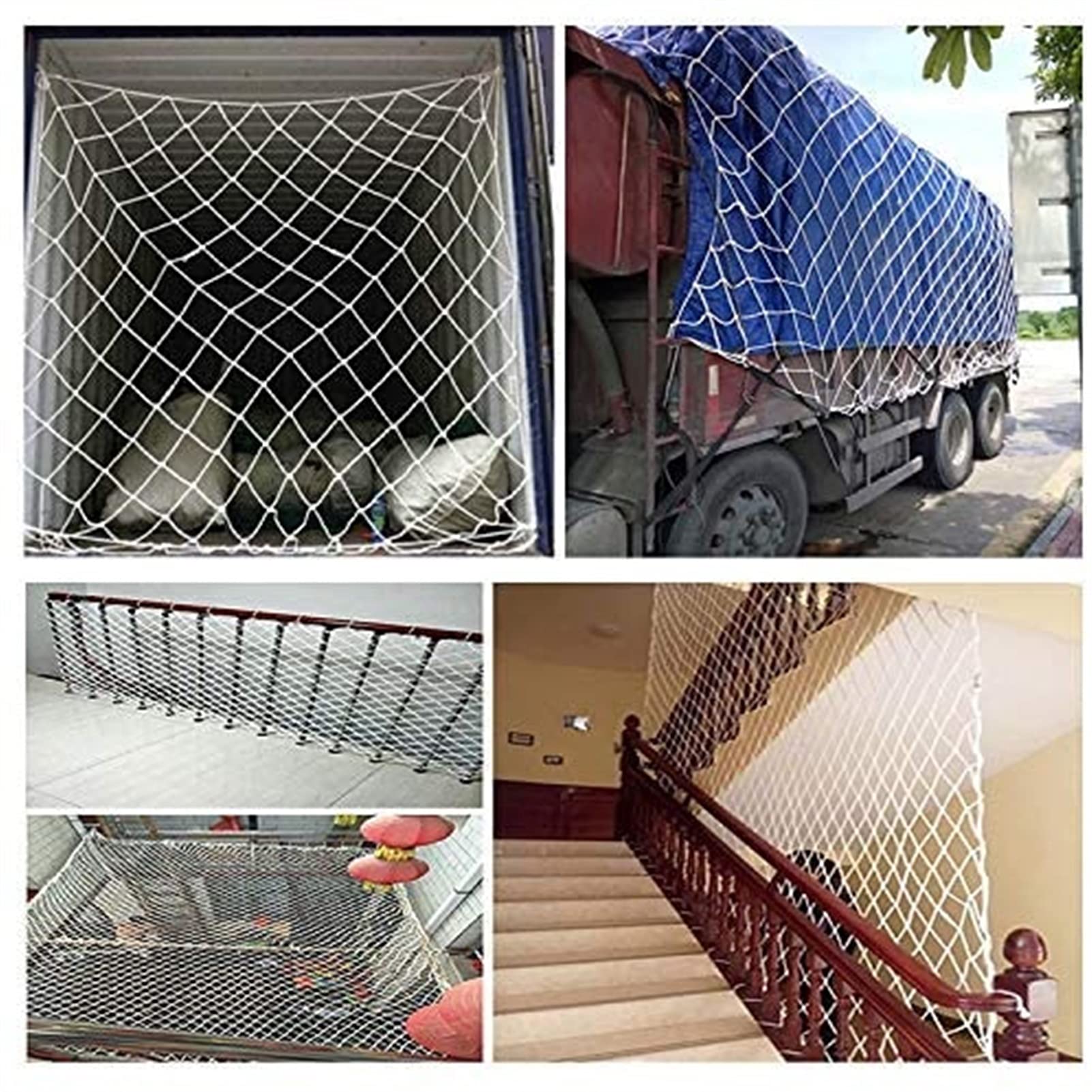 Rete da carico a Ragno Bianco per Uso automobilistico | Rete Intrecciata Resistente per Bambini e Adulti | Recinzioni protettive per Interni ed Esterni | Corda Versatile per reti da Giardino