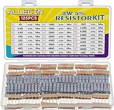 ALLECIN 2W Resistenze 25 Valori 1 Ohm a 1M Ohm 2 W Kit di Assortimento di Resistenza a Pellicola di Carbonio 5% Tolleranza 2Watt Carbon Film Resistori Elettriche