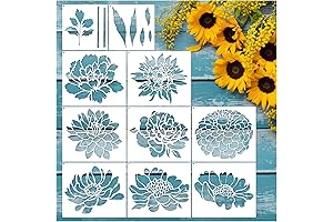 Large Reusable Garden Flower Stencils For Painting On Wood Fence Wall Mural