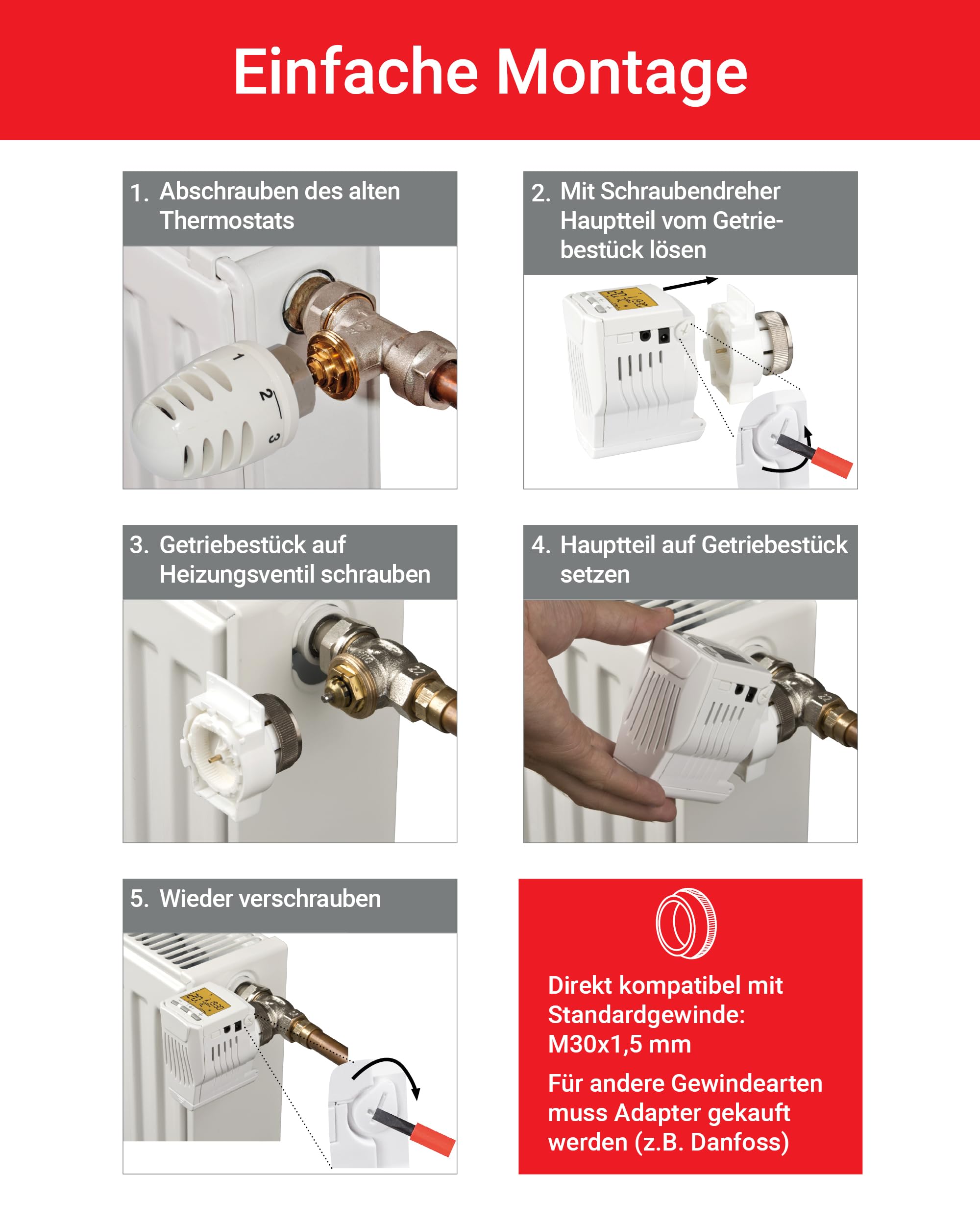Elektrobock 175 HD13 Profi - Termostato elettronico per termosifoni da 3 a 40 °C