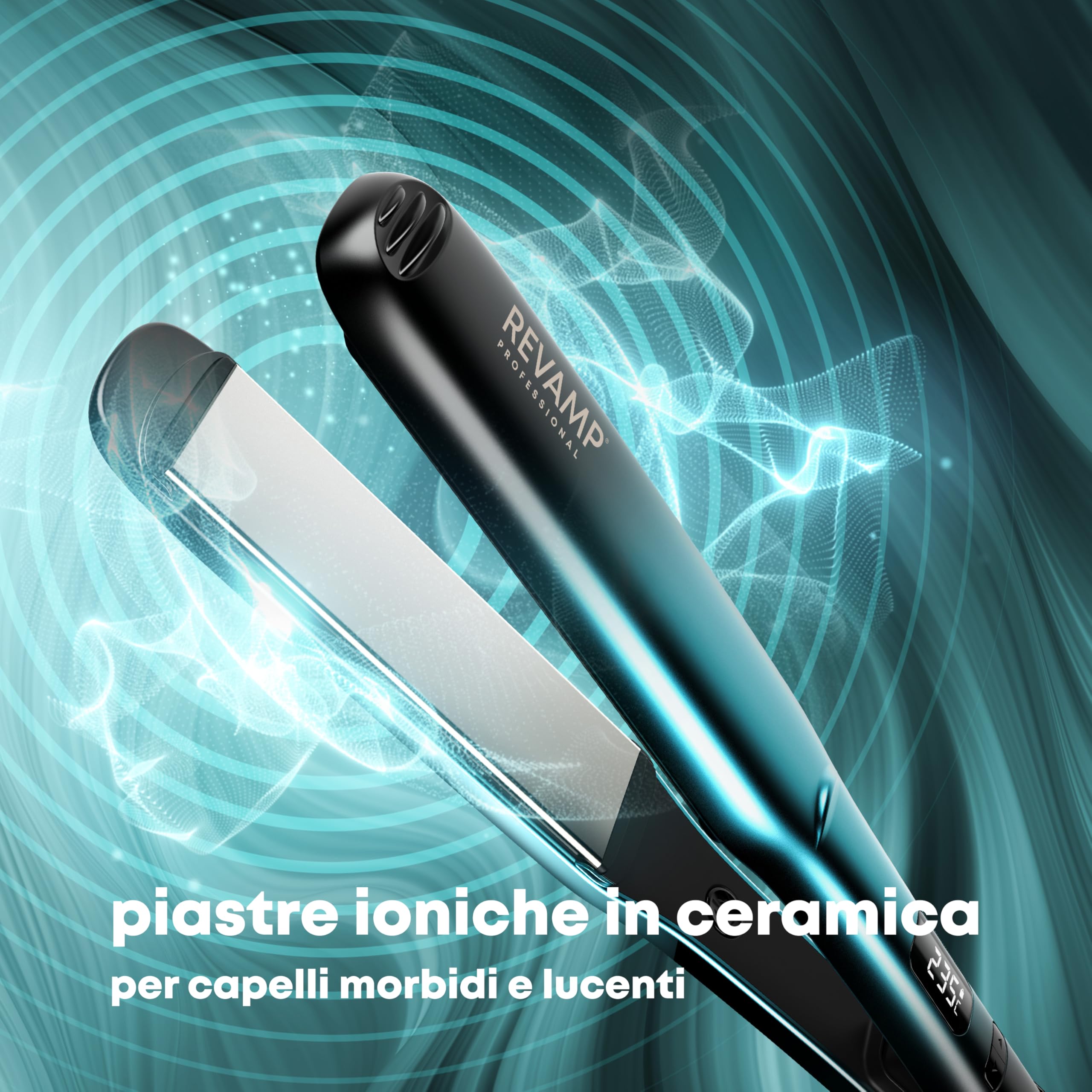 REVAMP Progloss Ultra X Shine Piastra Ceramica - Piastra Larga | Stirare e Arricciare, Capelli Lunghi e Spessi, Riscaldamento Ultra Veloce, Professionale da Salone