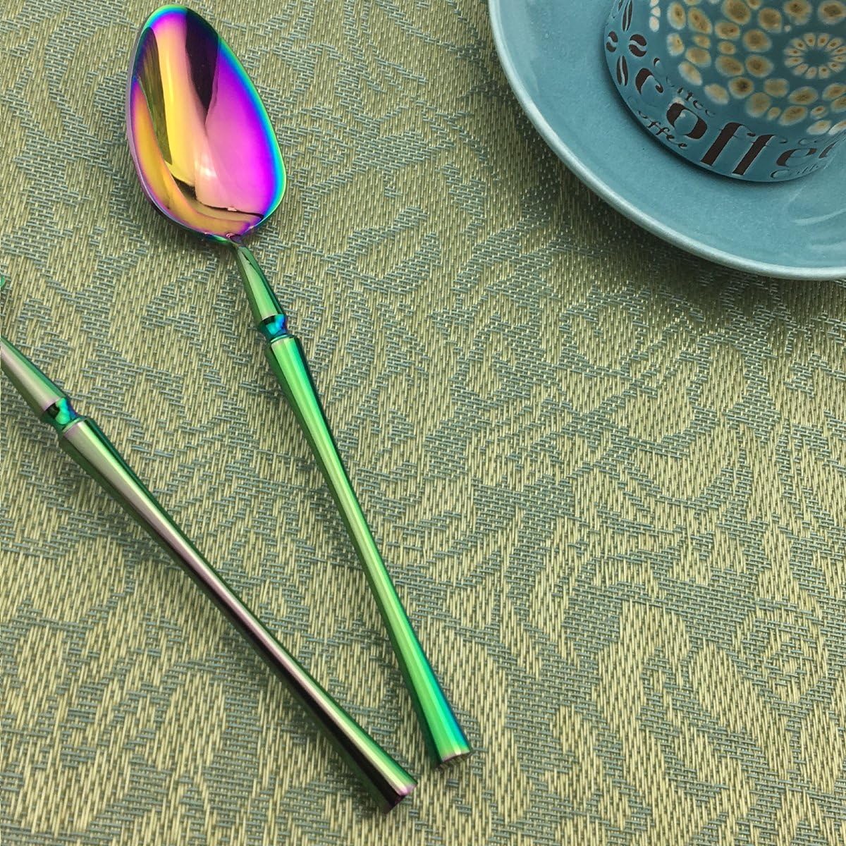 Luxury and Unique Flatware Set - 16 Piece by Gugrida | Iridescent Silverware Sets | 18/10 Stainless Steel | Utensils For 4 | Rainbow Tableware with Dessert Fork, Knife, Spoon, Dinner Fork