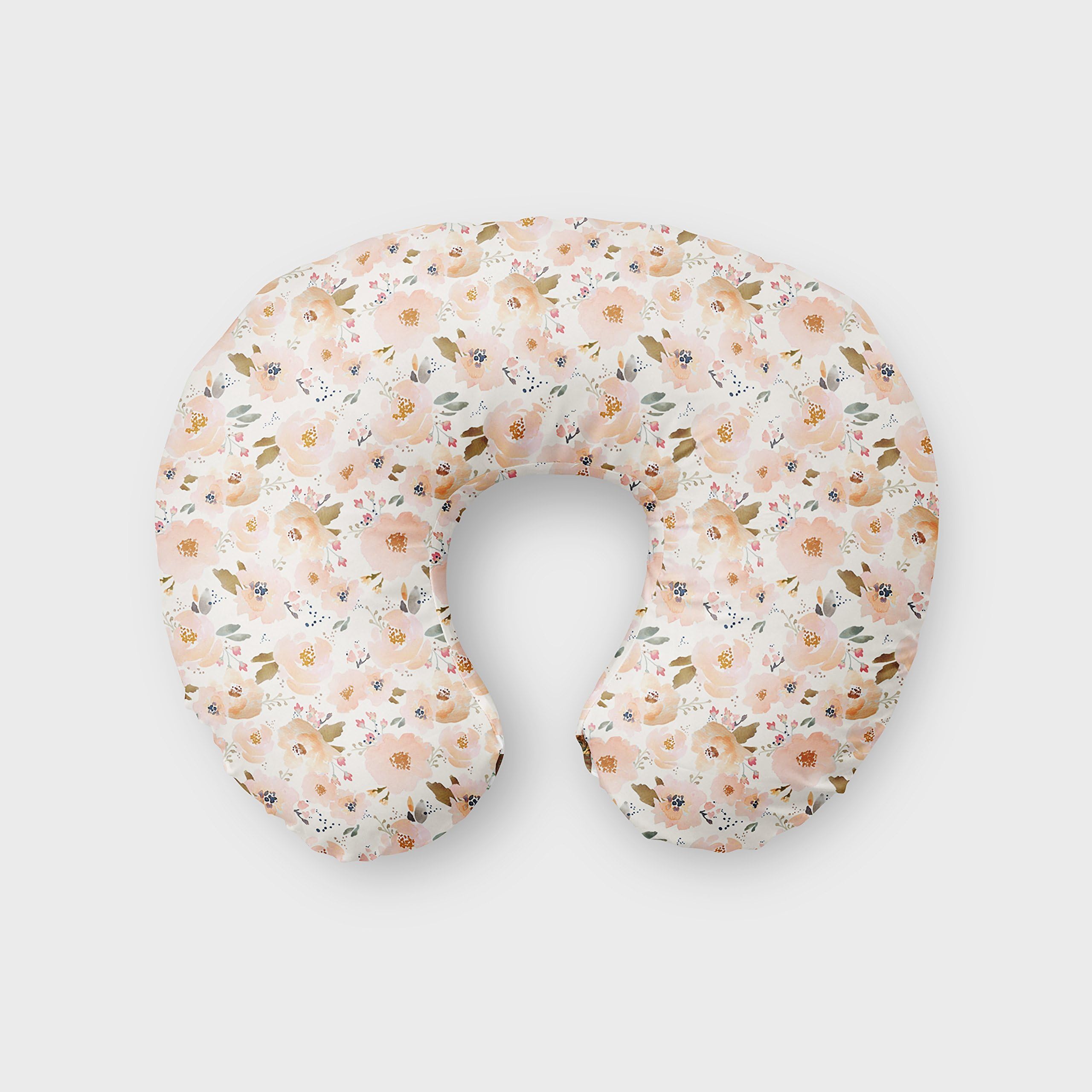 Peach Watercolor Floral Summer Blooms Cover