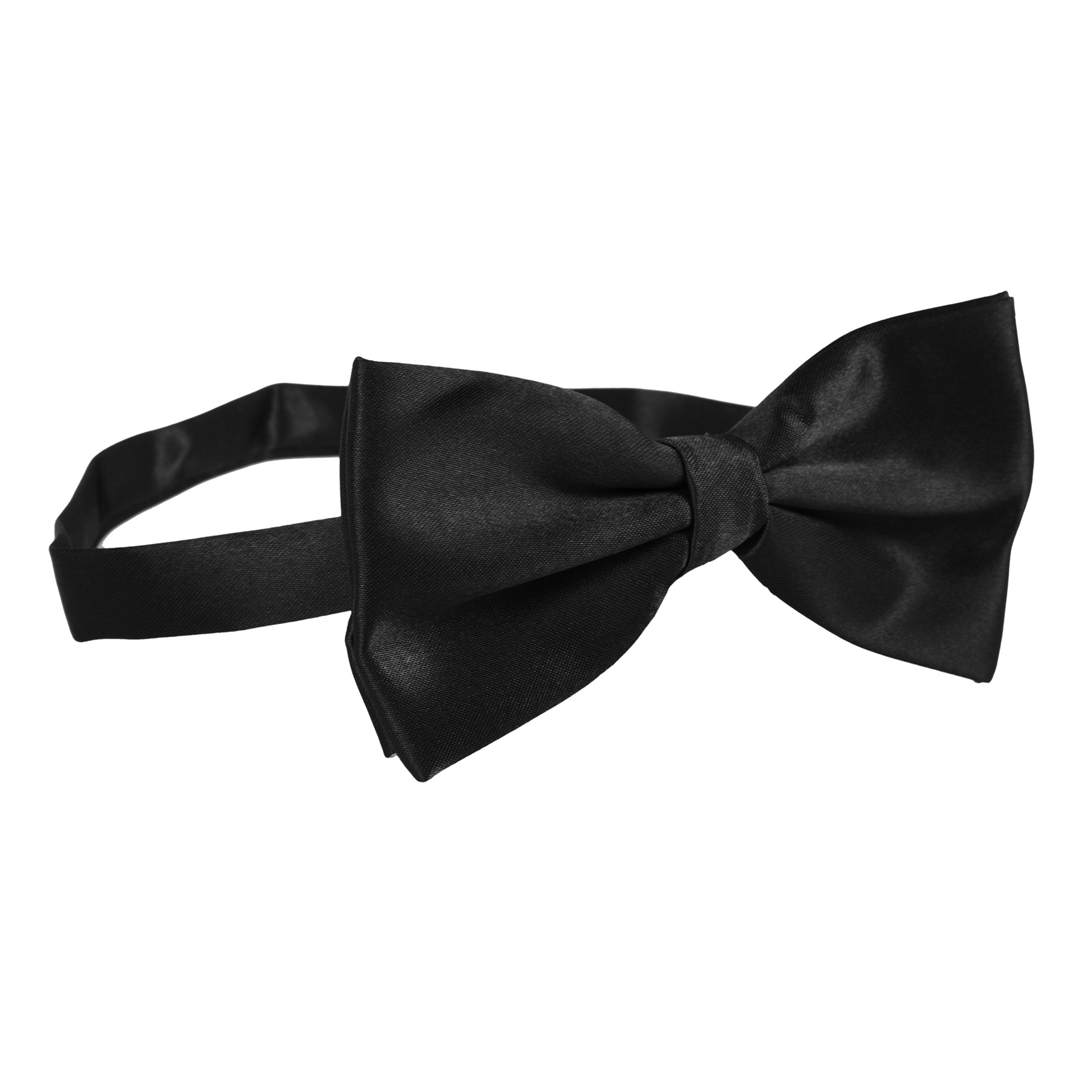 The Tie Company Men's Black The Tie Co™ Pre-Tied & Adjustable Satin Solid Colour Classic Plain Bow Tie (Black)