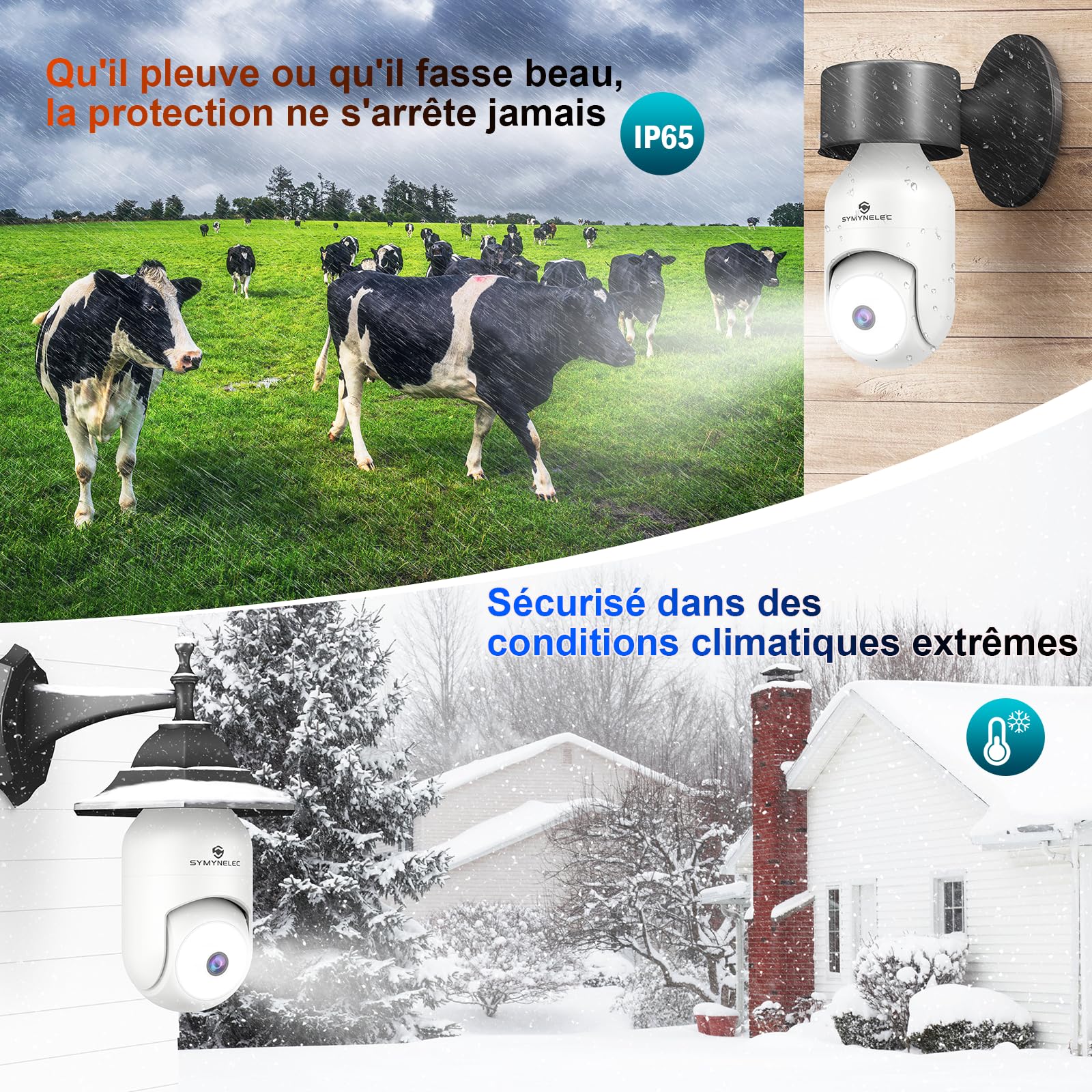 SYMYNELEC Caméra Surveillance Ampoule Extérieure Étanche, Caméra WiFi sans Fil 2,4 GHz, Caméra Sécurité Intelligente 2K avec Vision Nocturne Couleur, Détection Mouvement Humain, Compatible avec Alexa