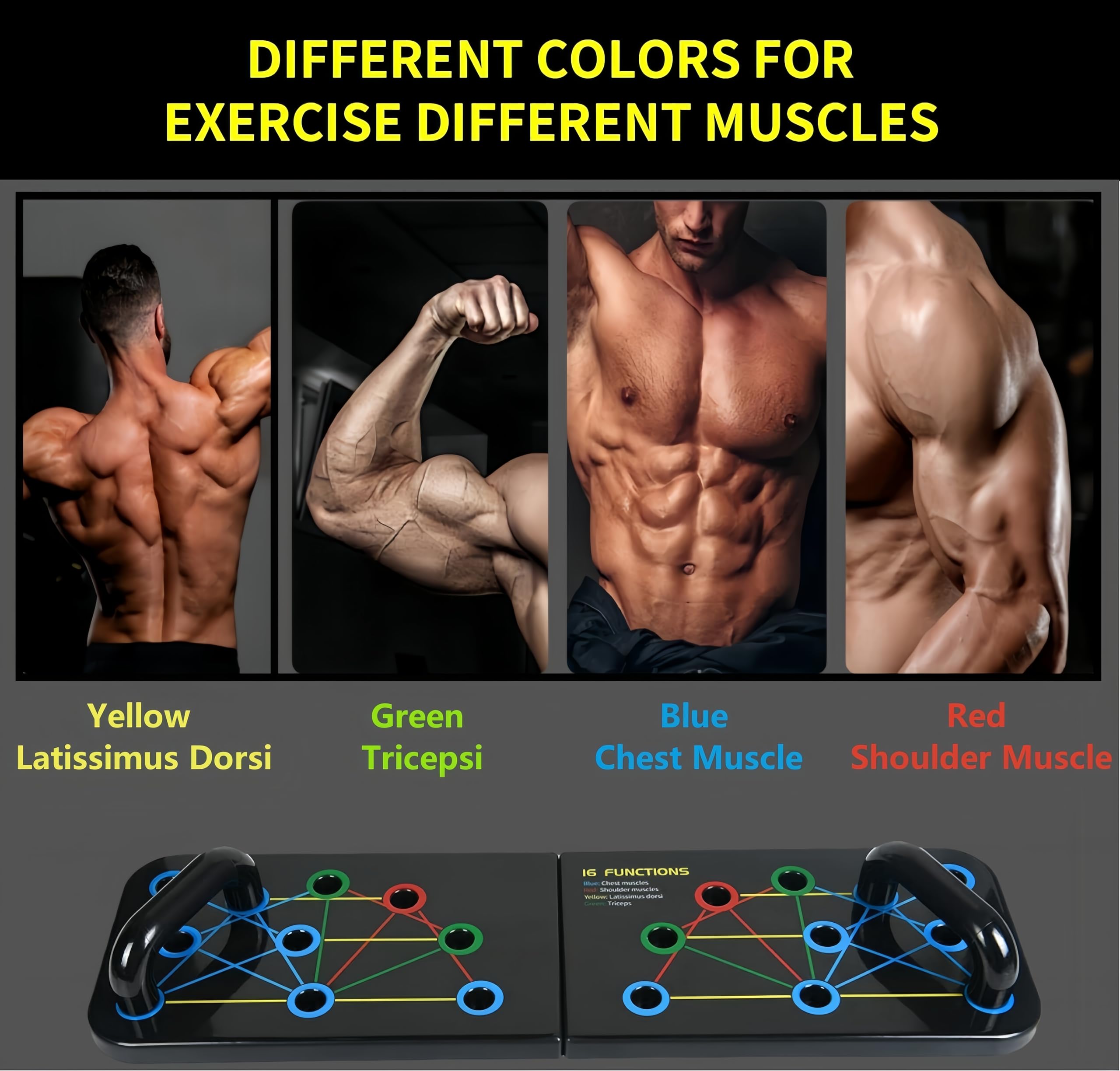 flintronic Push Up Bar/Board, Pushup Stand/Board, Struttura Antiscivolo Robusta, per Uomini e Donne Allenamento Muscolare e Allenamento della Forza